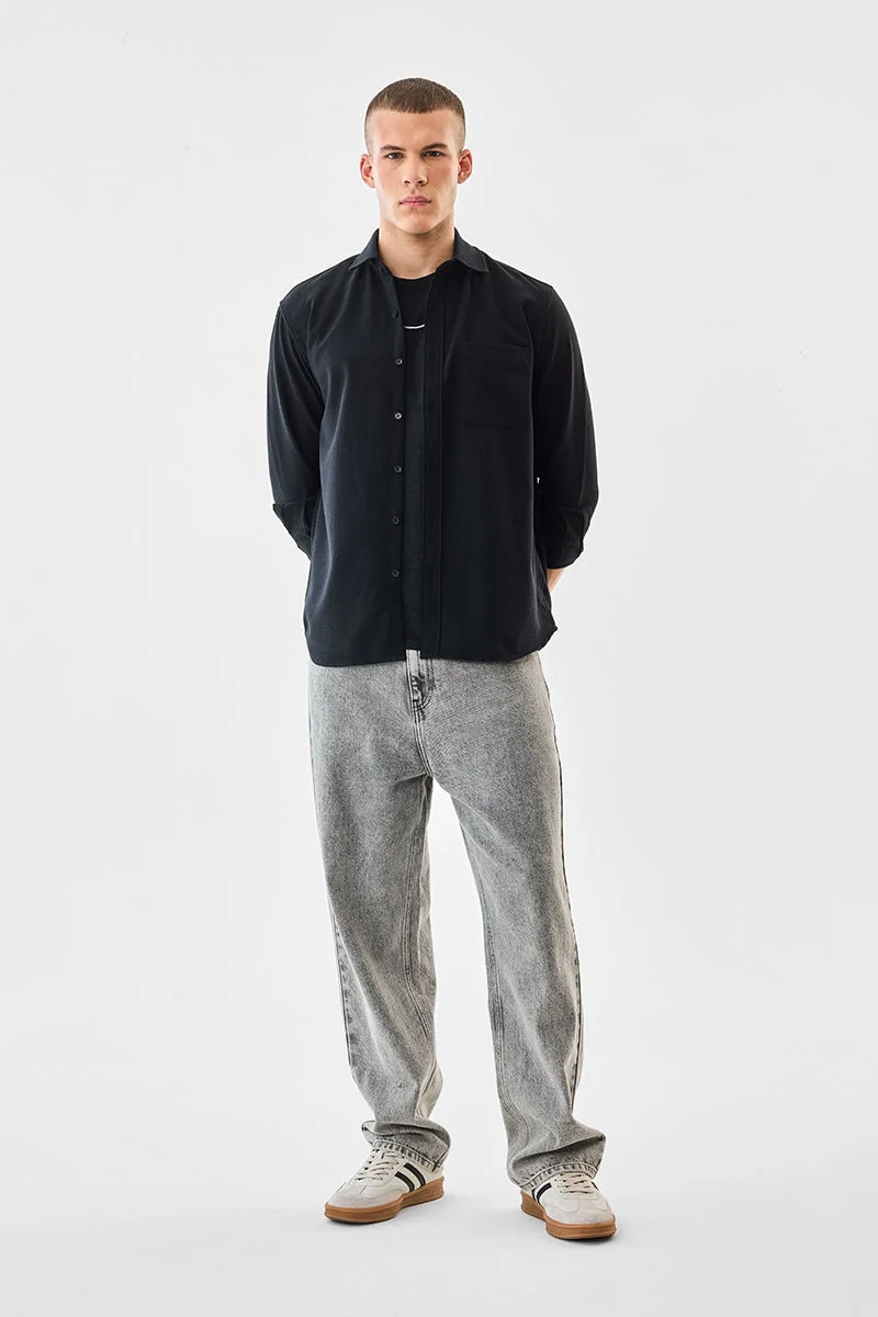 سنيتش Textured Stretch Regular Fit Shirt